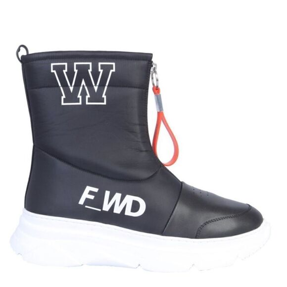 FORWARD F_WD FAUX LEATHER BOOT WITH ZIP for Women in Black NWOB Size 40/10 - Picture 1 of 13